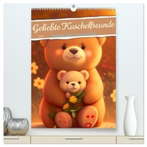 Knuddelige Kuschelfreunde (hochwertiger Premium Wandkalender 2024 DIN A2 hoch), Kunstdruck in Hochglanz