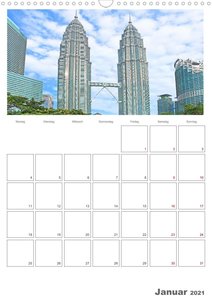 Hauptstadt Malaysias - Kuala Lumpur - Familienplaner (Wandkalender 2021 DIN A3 hoch)