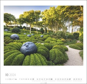 Die schönsten Gärten der Welt Kalender 2024. Wandkalender mit 12 Fotos romantischer Gärten. Farbenprächtiger Natur-Kalender für die Wand. Jahres-Fotokalender im Format 48 x 46cm