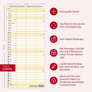 Großdruck Planer für zwei 2026
