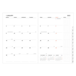 MARK\'S 2022/2023 Taschenkalender A5 vertikal, Flower Pattern, Turqoise