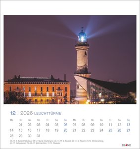 Leuchttürme Postkartenkalender 2026