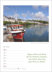 Irische Segenswünsche Wochenkalender 2024. Ein Foto-Kalender voll stärkender irischer Weisheiten. Jede Woche ein neues Zitat in einem kleinen Wandkalender