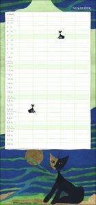 Rosina Wachtmeister Familienplaner 2023. Familienkalender mit 5 Spalten. Kunstvoll illustrierter Wandkalender mit Schulferien und Stundenplänen.