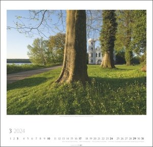 Ein Spaziergang durch Preußische Schlösser und Gärten Kalender 2024. Wandkalender mit 12 Fotos romantischer Schloss-Gärten. Fotokalender im Format 48 x 46 cm für das Jahr