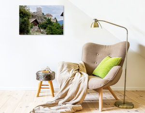Premium Textil-Leinwand 75 cm x 50 cm quer Schloss Juval