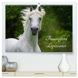 Traumpferd Lipizzaner (hochwertiger Premium Wandkalender 2024 DIN A2 quer), Kunstdruck in Hochglanz
