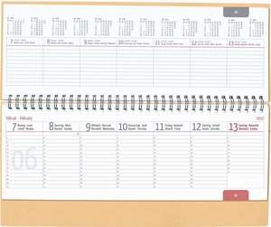 Tisch-Querkalender Nature Line Sand 2023 - Tisch-Kalender - Büro-Kalender quer 29,7x13,5 cm - 1 Woche 2 Seiten - Umwelt-Kalender - mit Hardcover