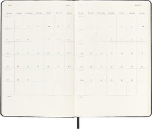 Moleskine 12 Monate Tageskalender 2024, Large/A5, Schwarz