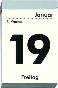Tagesabreißkalender L 2025 - 6,6x9,9 cm - 1 Tag auf 1 Seite - mit Sudokus, Rezepten, Rätseln uvm. auf den Rückseiten - Bürokalender 304-0000