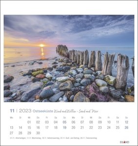 Ostseeküste Postkartenkalender 2023. Die Landschaft der Ostsee in einem dekorativen Fotokalender. Kleiner Kalender zum Aufstellen und Aufhängen mit heraustrennbaren Postkarten.