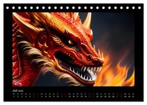 Phantasievolle Welt der Drachen (Tischkalender 2024 DIN A5 quer), CALVENDO Monatskalender
