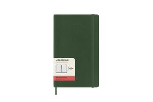 Moleskine 12 Monate Tageskalender 2024, Large/A5, Myrtengrün