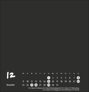 Bastelkalender 2024. Schwarzer Wandkalender zum Selbstgestalten. Quadratischer Kalender 2024 zum Basteln. Kalender mit 12 Seiten zum Bemalen und Bekleben. 32 x 33 cm.