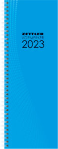 Vormerkbuch blau 2023 - Bürokalender 10,5x29,7 cm - 1 Woche auf 1 Seite - mit Ringbindung - robuster Kartoneinband - Tischkalender - 718-0015