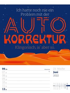 Klartext Sprüchekalender - Wochenplaner Kalender 2022