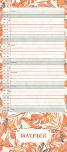 All About Orange 2025 – Planer mit variabler Spaltenzahl – Modernes Pattern-Design – Format 22 x 49,5 cm