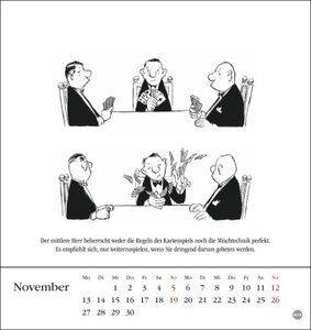 Loriot Postkartenkalender 2023. Humorvoller Kalender zum Aufstellen und Aufhängen. Kultiger Postkarten-Kalender. Kleiner Kalender mit 12 witzigen Postkarten