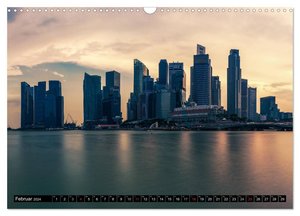 Städte Südostasiens - Singapur & Kuala Lumpur (Wandkalender 2024 DIN A3 quer), CALVENDO Monatskalender