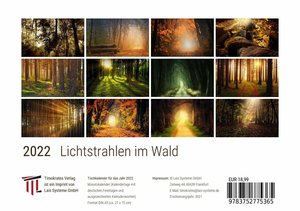 Lichtstrahlen im Wald 2022 - Timokrates Kalender, Tischkalender, Bildkalender - DIN A5 (21 x 15 cm)