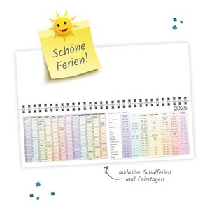 Trötsch Schreibtischquerkalender Timer Farben (eine Woche 2 Seiten) 2025