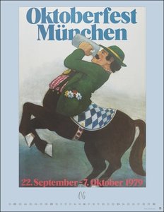 Oktoberfest Posterkalender 2024. Außergewöhnliches Oktoberfest-Souvenir für Fans des berühmten Volksfests – München-Kalender mit Originalplakaten der Wiesn im Format 34 x 44 cm. Hochformat
