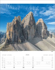 Weltnaturerbe Dolomiten Kalender 2026