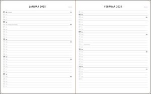 Kombitimer 2024 groß. Schwarzer Terminkalender 2024. Buch-Kalender mit Lesebändchen und Gummiband. Großer Taschenkalender zum Planen von Terminen.