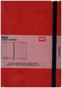 Tageskalender Large - 2024 - Large Daily Diary - 12M - Red
