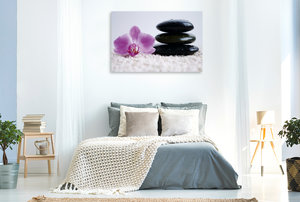 Premium Textil-Leinwand 120 cm x 80 cm quer Orchidee Spa