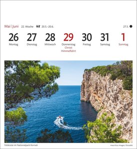 Kroatien Sehnsuchtskalender 2025 - Wochenkalender mit 53 Postkarten