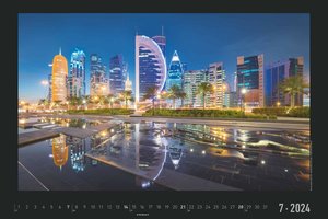 Big City Lights 2024 - Bildkalender 49,5x33 cm - Großstadtlichter - Reisekalender - Städte bei Nacht - Wandkalender - Wandplaner - Städtekalender