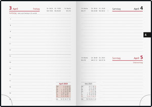 Tageskalender Modell Technik III, 2023, Schaumfolien-Einband Catana schwarz