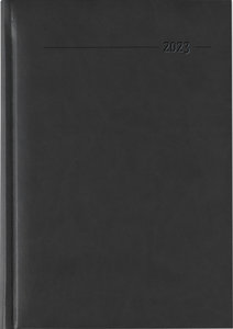Buchkalender Tucson schwarz 2023 - Büro-Kalender A5 - Cheftimer - 1 Tag 1 Seite - 352 Seiten - Tucson-Einband - Termin-Planer - Alpha Edition