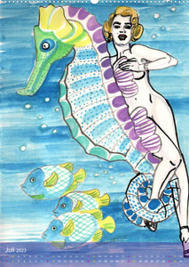 Mermaids, Pearls & Pirates. Sirenen, Perlen und Piraten. Phantasien mit Meeresrauschen (Premium, hochwertiger DIN A2 Wandkalender 2023, Kunstdruck in Hochglanz)