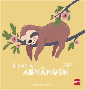 Faultier Postkartenkalender 2022