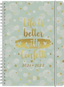 Schülerkalender 2021/2022 (18 Monate) Confetti, A5