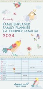 GreenLine Turnowsky 2024 Familienplaner -Wandkalender - Familien-Kalender - 22x45