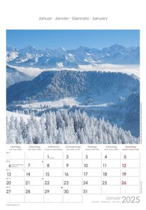 Schweiz 2025 - Bild-Kalender 23,7x34 cm - Switzerland - Regional-Kalender - Wandkalender - mit Platz für Notizen - Alpha Edition