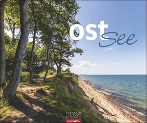 Ostsee Kalender 2024. Reise-Kalender mit 12 atemberaubenden Fotografien deutscher Ostsee-Landschaften. Großer Wand-Kalender 2024. 55x46 cm. Querformat.