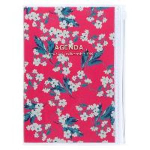 MARK\'S 2021/2022 Taschenkalender B6 vertikal, Flower Pattern, Pink