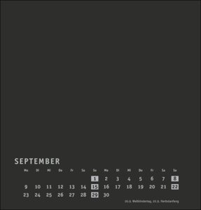 Bastelkalender 2024 Premium schwarz mittel. Blanko-Kalender zum Basteln mit extra Titelblatt für eine persönliche Gestaltung. Foto- und Bastelkalender 2024.
