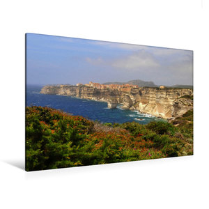 Premium Textil-Leinwand 120 cm x 80 cm quer Bonifacio, Korsika