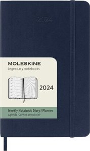 Moleskine 12 Monate Wochen Notizkalender 2024, Pocket/A6, Saphir