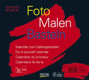 Foto-Malen-Basteln Bastelkalender quer schwarz 2022