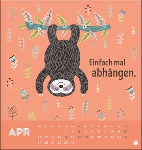 Faultier Postkartenkalender 2022