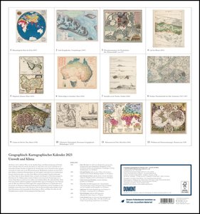 Geographisch-Kartographischer Kalender 2023 – Umwelt und Klima – Wand-Kalender mit historischen Landkarten – 45 x 48 cm
