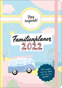 Familienplaner 2022 Hardcover mit 5 Spalten für bis zu 5 Personen in DIN A5. Familienkalender 2022 mit Extra-Seiten für viel Platz zur Essensplanung, ToDo-Listen, Notizen und Monatsübersicht.