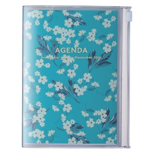 MARK\'S 2022/2023 Taschenkalender A6 vertikal, Flower Pattern, Turquoise