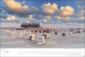 Nordsee Globetrotter Kalender 2023. Ein großer Fotokalender mit tollen Strandaufnahmen. Perfekter Wandkalender, um ein bisschen Urlaubsfeeling nach Hause zu bringen.